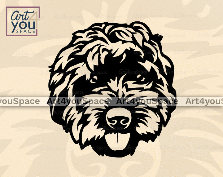 Black Labradoodle PNG