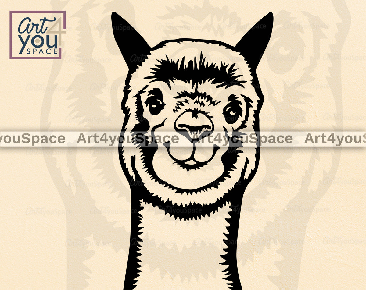 Buy Lama Smiling SVG, DXF, PNG – Art4youSpace