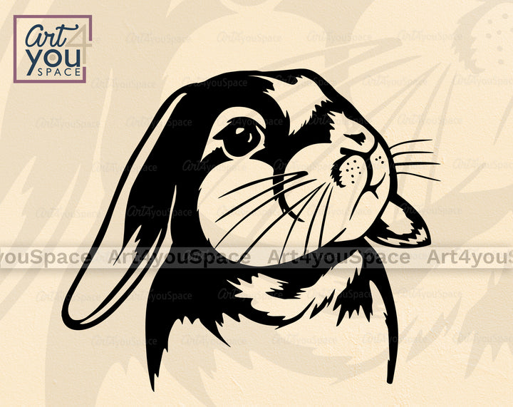 Cute Lop Eared Bunny  DXF