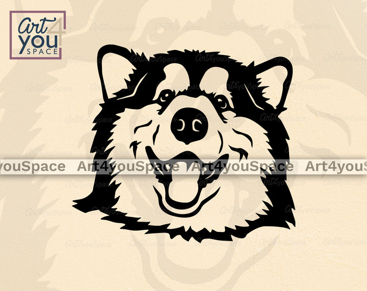 malamute face svg