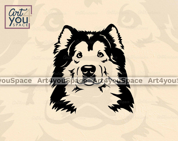 malamute portrait vector