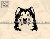 malamute portrait vector