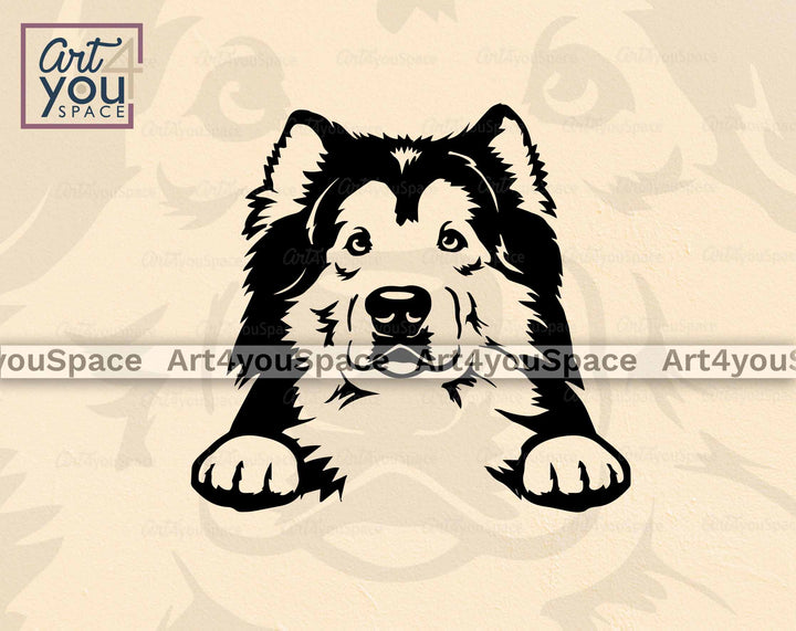 peeking malamute svg