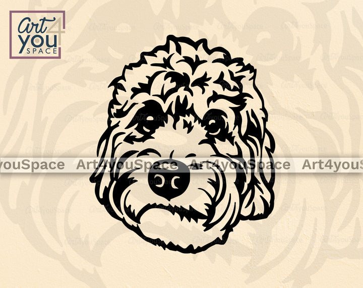 mini Golden doodle clipart