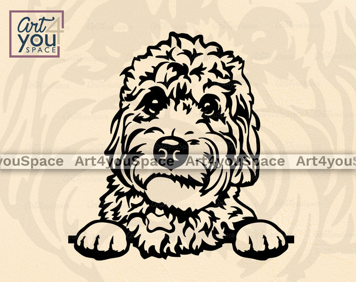 mini Goldendoodle vector