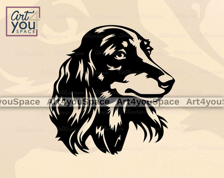 Long Haired Dachshund SVG