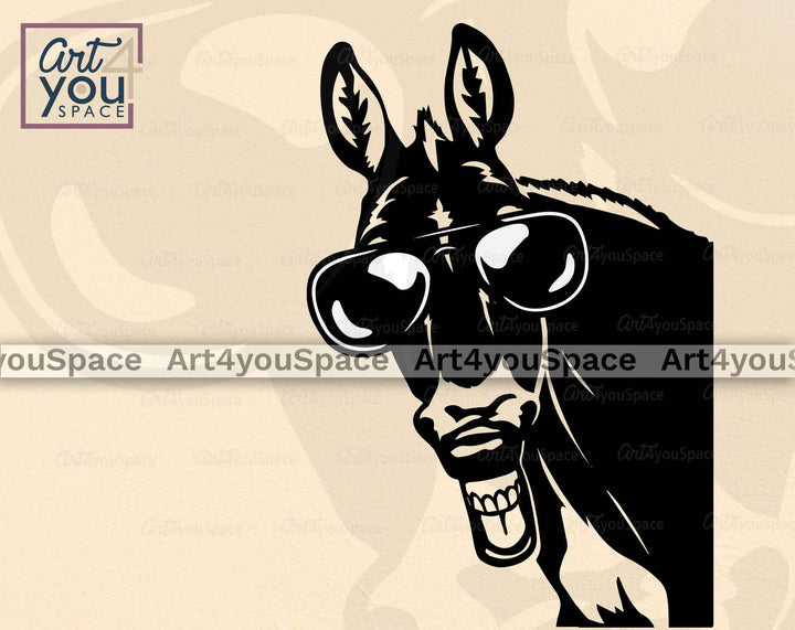 cool mule with sunglasses svg