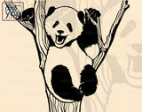 Cute Panda Bear On Tree SVG