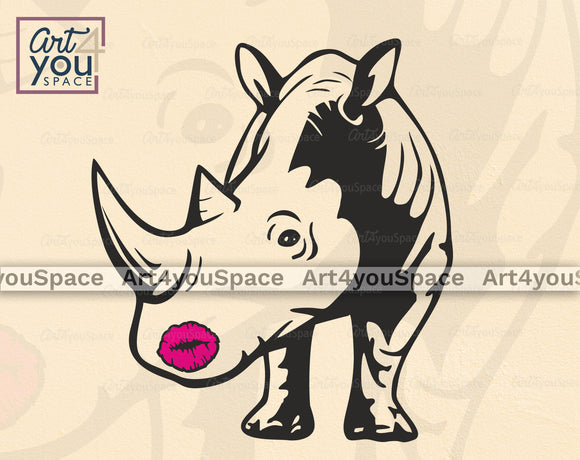Rhino Kiss SVG
