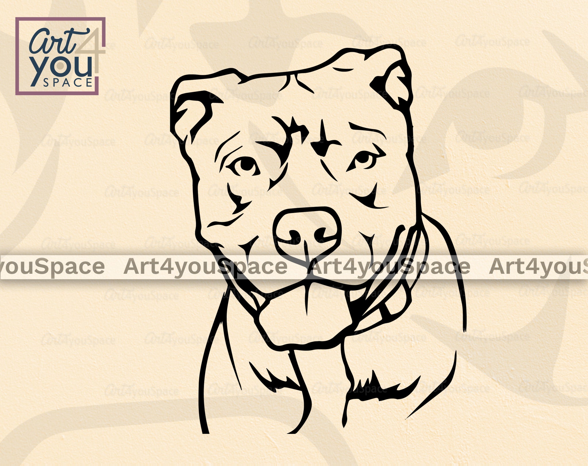 cute pitbull dog drawing