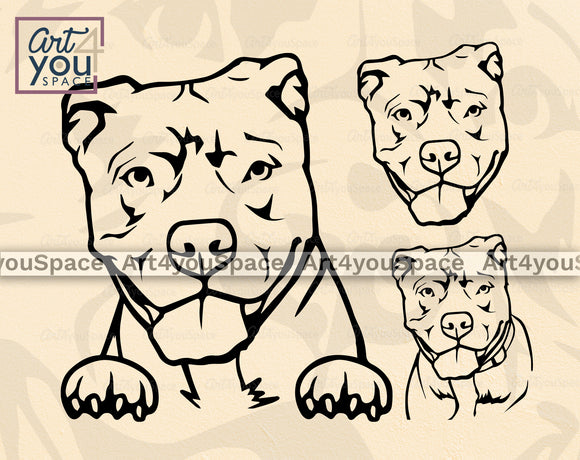pit bull line svg