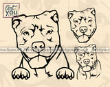 pit bull line svg