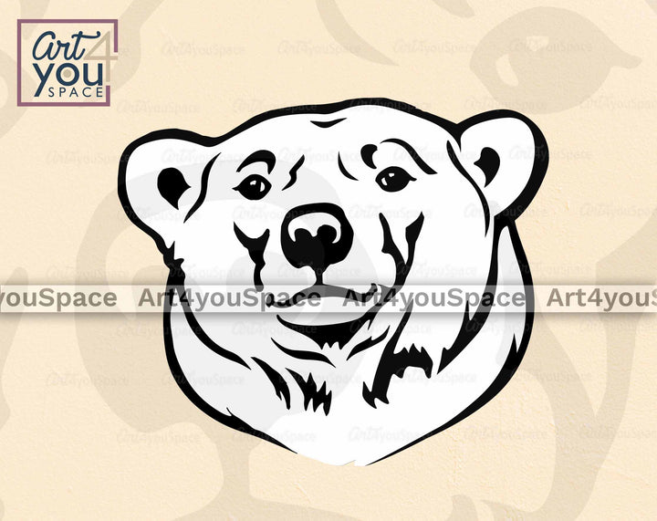 Polar Bear Face SVG