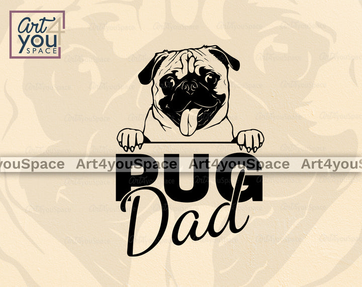 pug dad svg