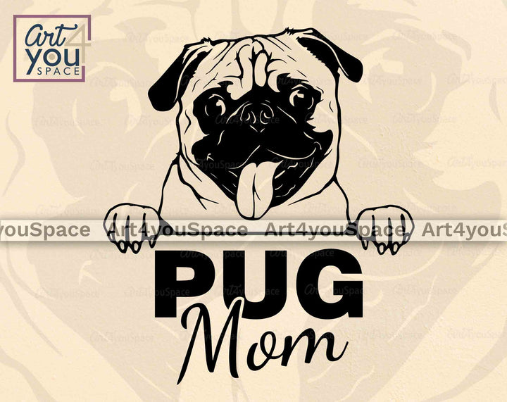 Pug Mom Svg