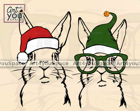 bunny christmas svg file