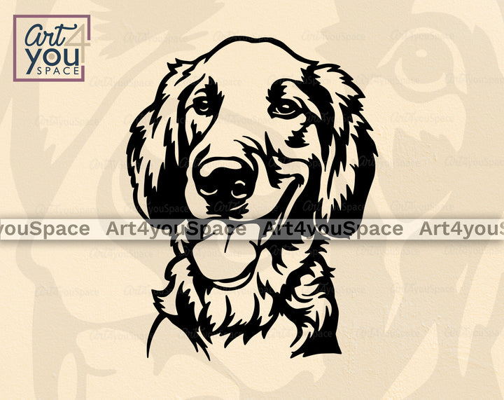 golden retriever laser cut vector