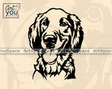golden retriever laser cut vector