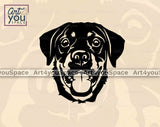 rottweiler dog face vector cut file