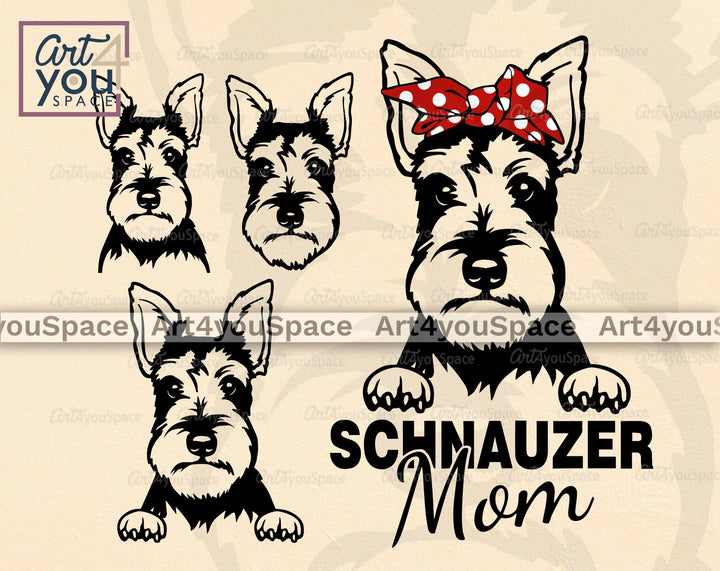 Schnauzer with Cutted Ears Svg Files