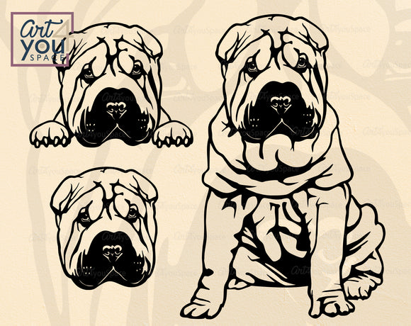 Cute Shar Pei SVG