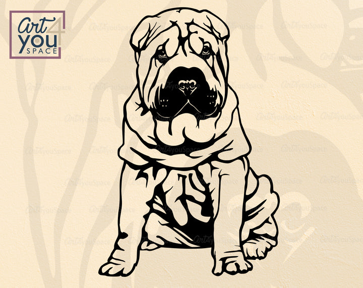Cute Shar Pei DXF