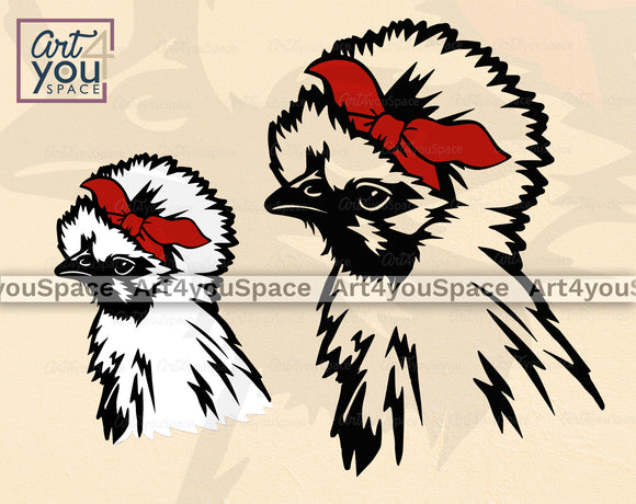 Silkie Chicken SVG