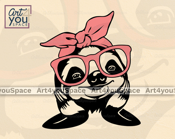 Sloth Floral_ DXF
