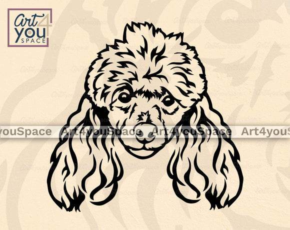 standart Poodle dog face svg file