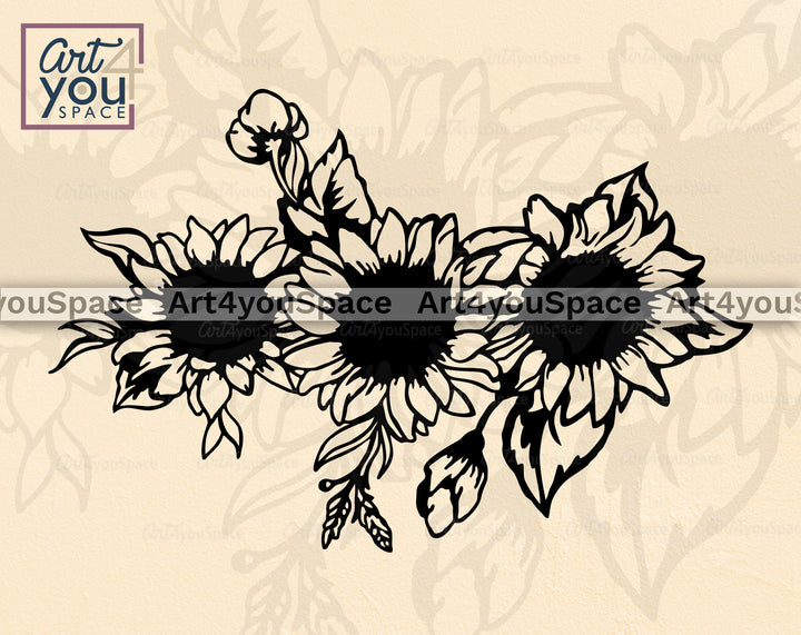 Sunflowers Border Clipart