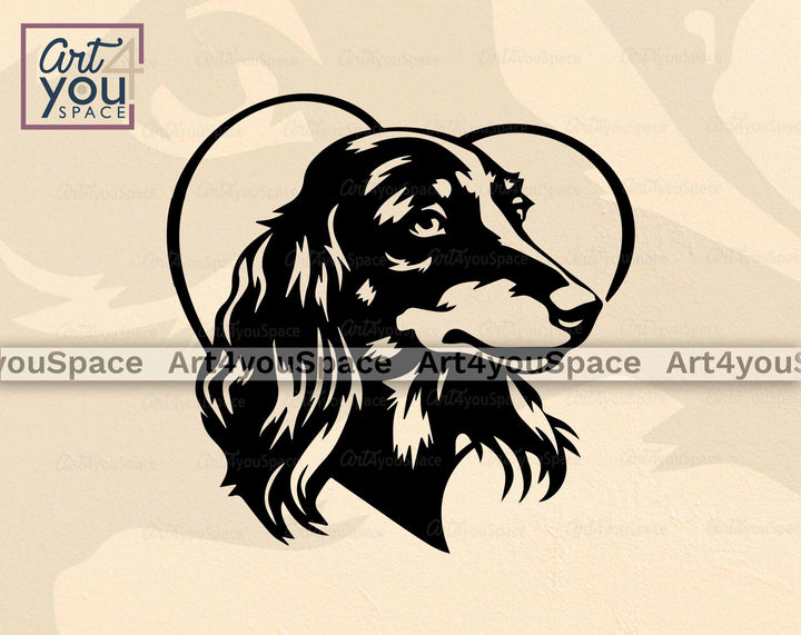 Long Haired Dachshund SVG