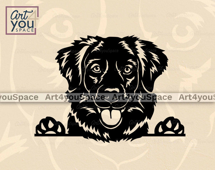 Peeking Toller Dog face svg