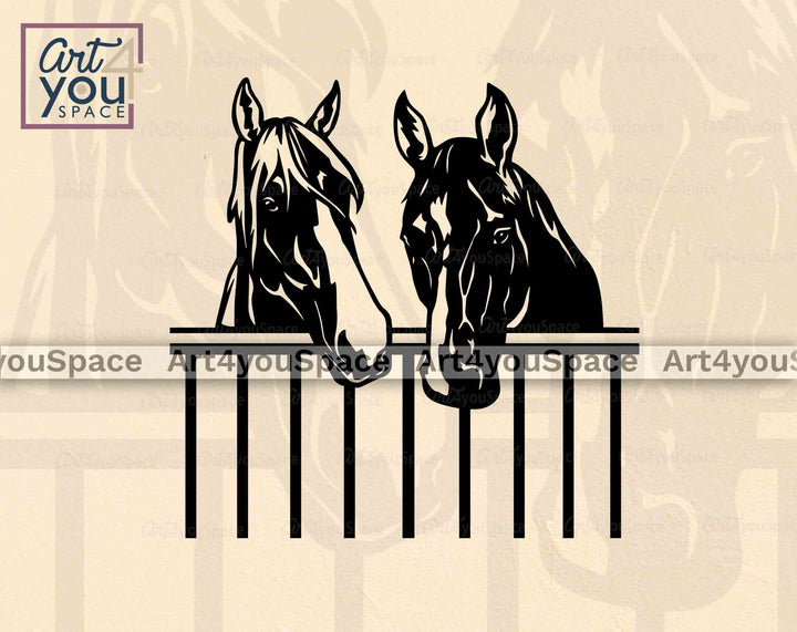 two horses svg