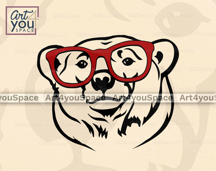 white bear head svg