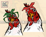 Chicken In White With Bandana And Glasses SVG